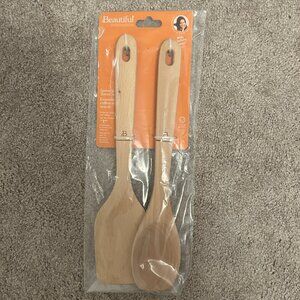 Drew Barrymore Beautiful Wooden Spoon & Turner Set | Brand New